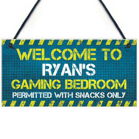 Personalised Gaming Sign Door Sign For Boys Bedroom Games Room