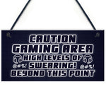 Funny Gaming Sign CAUTION GAMING AREA Plaque Son Christmas