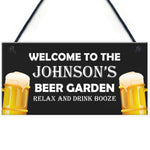 Beer Garden Personalised Sign For Man Cave Pub Bar Alcohol Gift