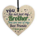 Novelty Brother Friendship Christmas Gifts Wooden Heart Plaque