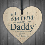 Daddy To Be Can't Wait Wooden Heart Dad Father Funny Card Love