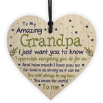 Cute Grandpa Wooden Heart Grandpa Birthday Christmas Gifts