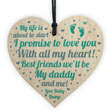 Dad Birthday Christmas Gift Wood Heart Daddy To Be From Bump