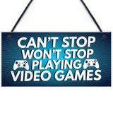 Gaming Sign Retro Hanging Plaque For Boys Bedroom Man Cave Sign