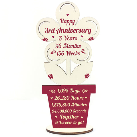 3rd Wedding Anniversary Gift For Husband Wife Gift For Him Her