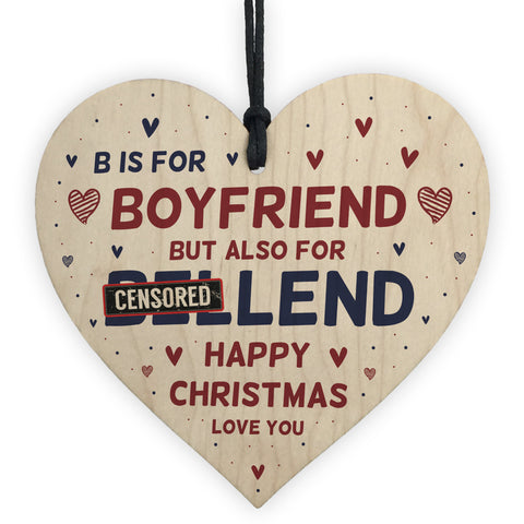 Funny Boyfriend Gift Wooden Heart Christmas Gift For Boyfriend
