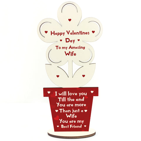 Valentines Day Gift For Wife Best Friend Wooden Flower Gift