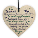 Husband Anniversary Gift From Wife Handmade Wooden Heart Poem
