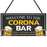 Novelty CORONA BAR Sign Open After 10 Home Bar Pub Sign