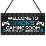 Funny Gaming Room Sign Personalised Boys Bedroom Man Cave