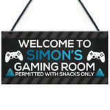 Funny Gaming Room Sign Personalised Boys Bedroom Man Cave