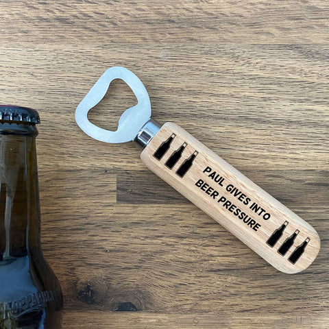 Funny Beer Gift Wood Bottle Opener Gift For Dad Son Birthday