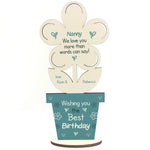 Novelty Birthday Gift For Nanny Wood Flower PERSONALISED