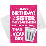 Funny Birthday Card For Sister Lockdown Design Novelty Card