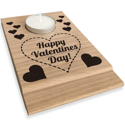 Happy Valentines Day Candle Gift Set Tealight Holder