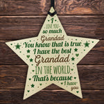 Grandad Gift For Birthday Christmas From Grandchildren Wood Star