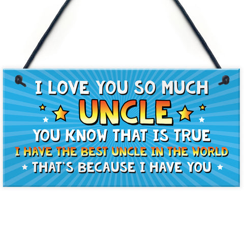Uncle Gift Hanging Sign Cute Gift For Uncle From Niece Nephew