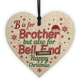 Christmas Funny Gifts For Brother Wooden Heart Gift From Sister