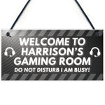 PERSONALISED Grey Gaming Gamer Sign ANY NAME Christmas