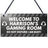 PERSONALISED Grey Gaming Gamer Sign ANY NAME Christmas
