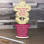 Auntie Gift Wooden Flower Handmade Gift For Auntie Birthday Xmas