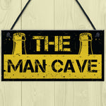 Rustic THE MAN CAVE Sign Garage Shed Plaque Funny Gift For Him