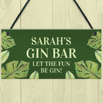 Novelty Gin Bar Sign Personalised Quirky Home Bar Sign Gin Gift