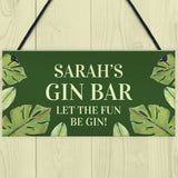 Novelty Gin Bar Sign Personalised Quirky Home Bar Sign Gin Gift