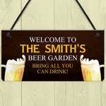 Funny Beer Garden Sign Personalised For Man Cave Bar Pub Alcohol