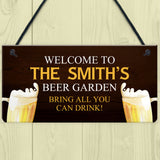 Funny Beer Garden Sign Personalised For Man Cave Bar Pub Alcohol