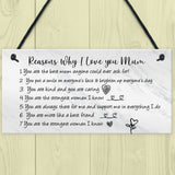 Reasons Why I Love Mum Birthday Christmas Gift Plaque Mum Gift