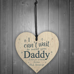 Daddy To Be Can't Wait Wooden Heart Dad Father Funny Card Love