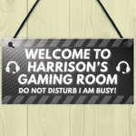PERSONALISED Grey Gaming Gamer Sign ANY NAME Christmas