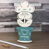 Novelty Birthday Gift For Mum Wooden Flower PERSONALISED