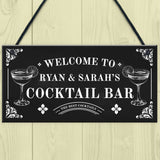 Personalised Cocktail Bar Sign Shabby Chic Bar Pub Plaque