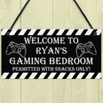 Funny Gaming Sign For Boys Bedroom Man Cave PERSONALISED