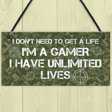 Gaming Bedroom Sign Funny Gamer Gift Novelty Bedroom Sign Gift