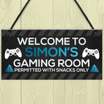 Funny Gaming Room Sign Personalised Boys Bedroom Man Cave