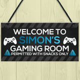 Funny Gaming Room Sign Personalised Boys Bedroom Man Cave
