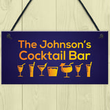 Neon Effect Cocktail Bar Personalised Home Bar Man Cave Pub