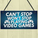 Gaming Sign Retro Hanging Plaque For Boys Bedroom Man Cave Sign