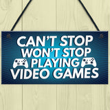 Gaming Sign Retro Hanging Plaque For Boys Bedroom Man Cave Sign
