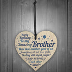 Birthday Gifts For Brother Wood Heart Gift From Sister Family