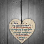 Brother Gift From Sister Handmade Wood Heart Birthday Thank You