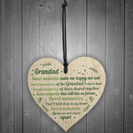 Grandad Grandfather Memorial Plaques Wooden Heart Sign Ornament
