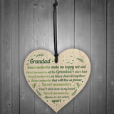 Grandad Grandfather Memorial Plaques Wooden Heart Sign Ornament