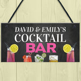 Personalised Cocktail Bar Hanging Bar Pub Home Bar Sign Gift