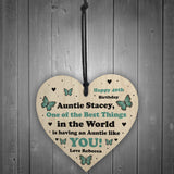 Personalised Auntie Gift Novelty Birthday Wood Heart Thank You