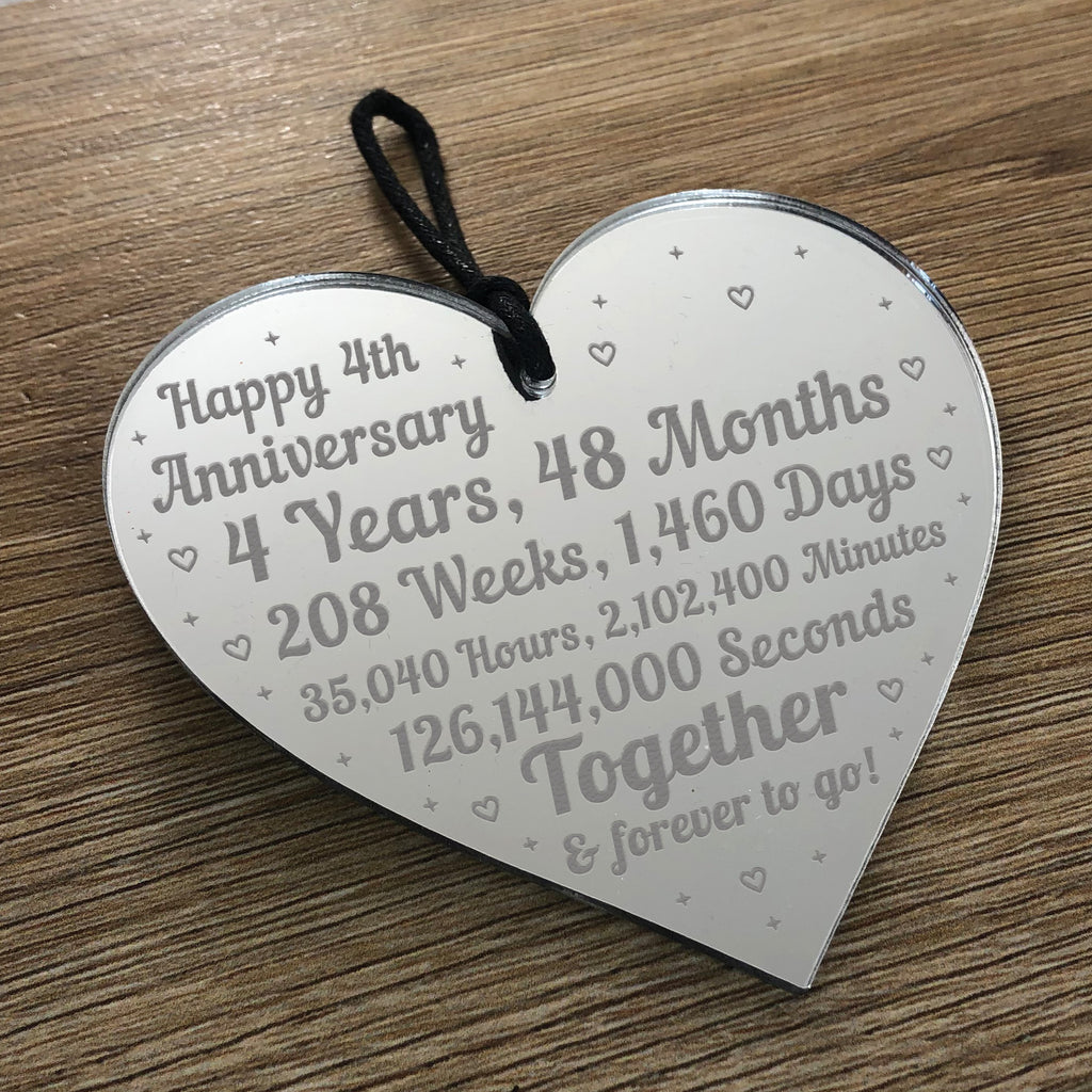 4th Anniversary Gifts for Wife, 4 Year Wedding Anniversary Gift for Husband