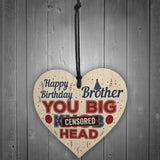 Funny Brother Birthday Gifts Rude Gift For Him Wood Heart Sign